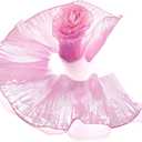 Ruffle Pleated Chiffon Trims 5Yards Iridescent Ruffled Organza Lace Trims Chiffon Ribbon Pleated Lace Fabric Trim for Sewing Dress Bag Costume Decoration Trimming Craft Gift (5-7/8 inch(150mm), Purple)