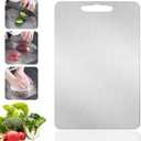 Stainless Steel Cutting Board, Double Sided Cutting Boards for Kitchen, SUS 316 Food-Grade Non Toxic Stainless Steel Chopping Board for Meat, Fruit and Vegetable (13.2 x 9.1 in)