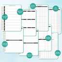 2 x Undated Monthly Budget Planner - 12 Month Budget Book With Expense & Bill Tracker, Money Budgeting Notebook To Effectively Manage Your Finances - Turquoise