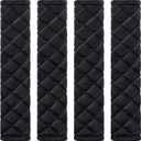 Tatuo 4 Pack Seat Belt Cover Extra Long Seat Belt Pads for Car Soft Comfort Shoulder Strap Covers Harness Pads Helps Protect Your Neck and Shoulder(15.8 Inch,Black)