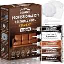 Brown Leather Repair Kit for Furniture, Leather Couch Repair Kit for Car Interior, Sofa, Purse and Jacket, Restore Any Material with Super Easy Instructions to Fix Scratches, Tears, Holes, Peeling