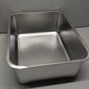 Stainless Steel Cat Litter Box - Metal High Sided Cat Pan, Large Stainless Steel Box, Indoor Litter Tray, Non Stick, No Smell, Easy-Clean Design for Hygienic Pet Care  Large Size for All Cats (silvery)