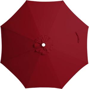JEAREY 9 ft Patio Umbrella Replacement Canopy for 8 Ribs, Table Market Yard Umbrella Replacement Top Cover-Dark Red (Canopy Only)