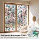 3D Rainbow Window Privacy Film, Decorative Stained Glass Static Cling Window Tint, Non-Adhesive Heat Control Window Film for Home Glass Windows 29.5"x157"