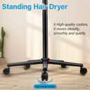Hooded Hair Dryer, 1500W Standing Hair Dryer with Time Settings, Touch Controls and 3 Temperature Modes, Height Adjustable Ionic Hooded Dryer, Professional Hooded Dryer for Home or Salon Use