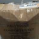 JOLLYVOGUE Queen Comforter Set, Ultra-Soft Bed in a Bag Queen Size 7 Pieces, Oeko-TEX Certified Bedding Set with Down Alternative Comforter, Sheets, Pillowcases & Shams, Black