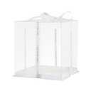 CHENZEM cake box-8 * 8 * 9inch/ 8pcs, Clear Display Gift Boxes with RibbonStackable Food Storage Containers for Pastry (Clear, 14 * 14 * 10inch/ 4pcs)