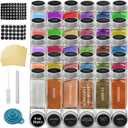 4 OZ Glass Spice Jars with Metal Caps, Glass Jars with Minimalist Farmhouse Spice Labels Stickers, Collapsible Funnel, Seasoning Storage Bottles for Spice Rack, Cabinet, Drawer (12)