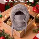 3 in 1 Beanie Hat with Scarf and Mask for Women, Winter Ski Mask & Neck Gaiter Set, Knitted Balaclava Hats for Cold Weather Gray (Gray)