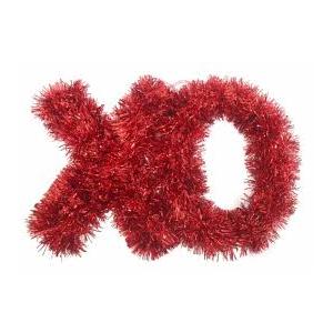 Holiday Home Tinsel XO Decoration - Red