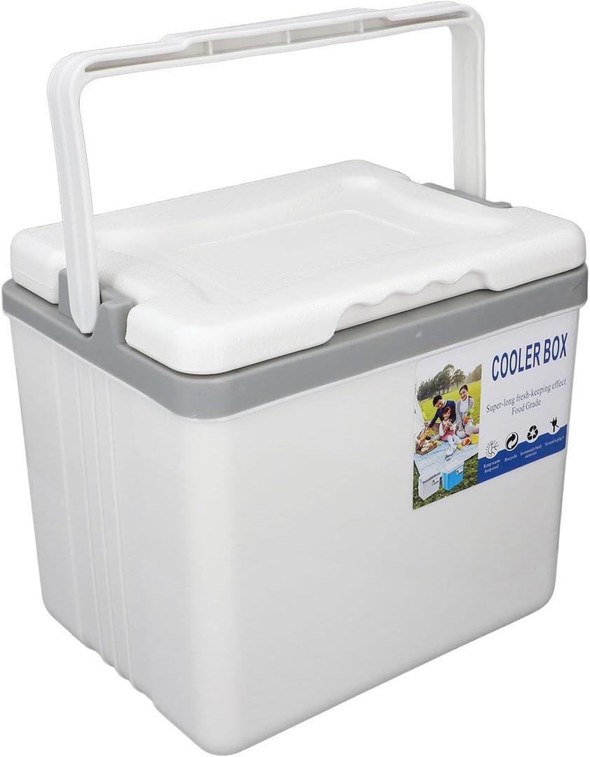 Insulated Portable Cooler, 6L Cooler Box, Camping Cooler, Insulated Hard Cooler Lunch Box with Ice Retention and Heavy Duty Handles for Food Freshness and Drink Cool