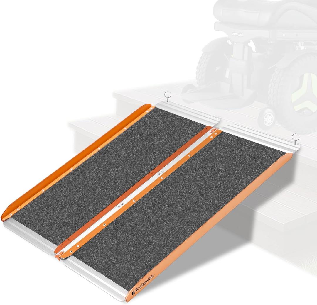 Ruedamann 30.3" Wider Portable Wheelchair Ramp 3FT, Non-Slip Ramps for Wheelchairs for Home, Aluminum Lightweight Handicap Ramp, Wheelchair Ramps for Doorways, Ramps for Home Steps, Stairs, Scooters
