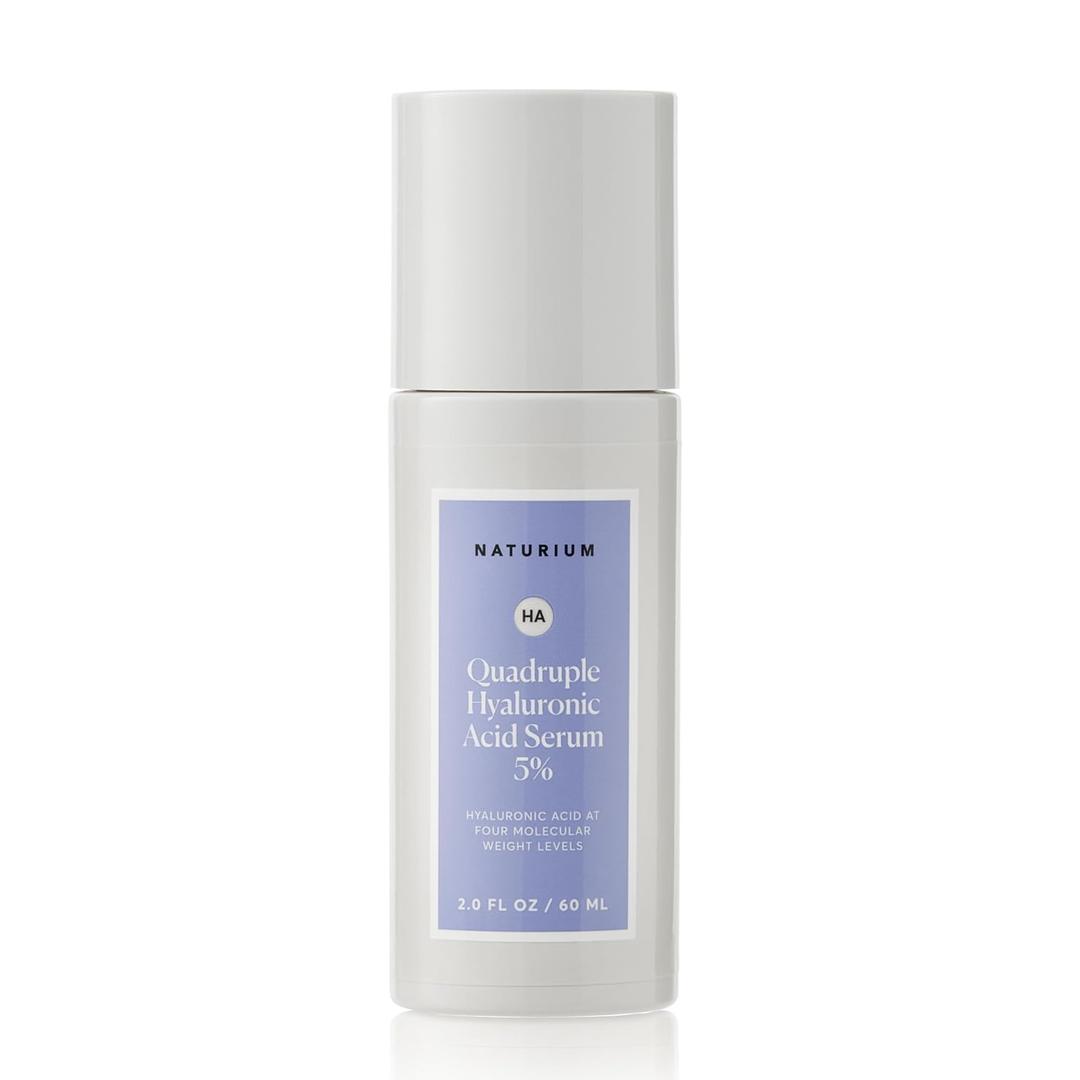 Naturium Quadruple Hyaluronic Acid Serum 5% Jumbo, Hydrating & Plumping Face Serum, Anti-Aging & Moisturizing Skin Care, Fragrance-Free, 2 oz