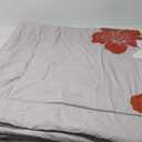 Floral Comforter Set Queen Size, Terracotta Floral Pattern Printed on Light Grey, Soft Microfiber 7 Pieces Bed in a Bag (1 Comforter, 2 Pillow Shams, 1 Flat Sheet, 1 Fitted Sheet, 2 Pillowcases)