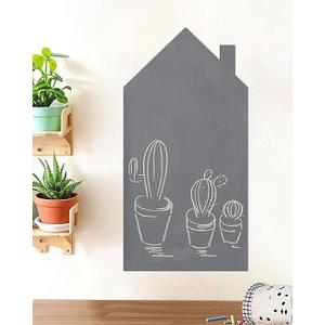 Magnetic Chalkboard Contact Paper for Wall Cute Shape Adhesive Magnetic Wall Board Wallpaper Roll in More Sizes and Colors (Grey House, 31.5" x 39.4")