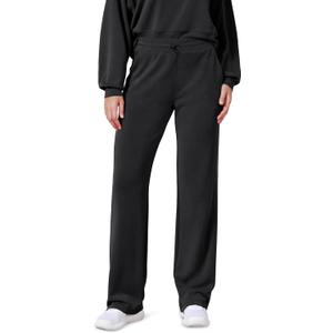 ODODOS Women's Modal Soft Wide Leg Pants with Pockets Adjustable Shockcord High Waist Casual Lounge Pants 29" Inseam (Large, Black)