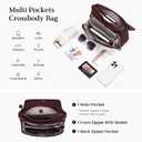 befen Genuine Leather Crossbody Bags for Women with Built in RFID Wallet Medium Womens Saddle Bag Cross Body Purse