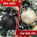 Poen 12 Pcs 6 Inch Large Christmas Ball Ornaments Glitter Extra Large Christmas Ornaments Giant Xmas Balls Tree Decorations with Hanging Loop for Xmas Holiday Party Decor (Black,Gold)