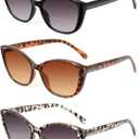 JOLISU 3 Pack Bifocal Reading Sunglasses for Women, 2 IN 1 Sun Readers Glasses Spring Hinge with UV400 Protection