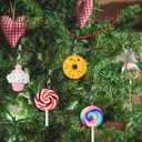 Hicarer 60 Pieces Candyland Christmas Tree Decorations Xmas Candy Lollipop Cupcake Pendants Donut Hanging Ornaments Polymer Clay Candy Themed Decor with Lobster Clasps DIY Pendants Accessories