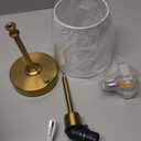 Fenmzee Gold Nightstand Bedroom Lamp - 3 Way Dimmable Bedside Lamp, Small Table Lamp Linen Lampshade for Office Desk, LED Bulb Included