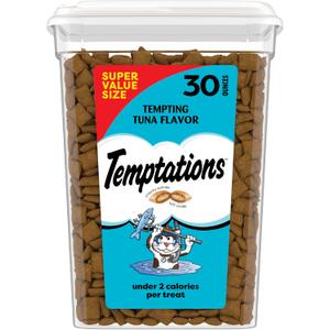 Temptations Cat Treats Classic Crunchy and Soft Cat Treats, Tempting Tuna Flavor, 30 oz. Tub (1.88 Pound (Pack of 1))