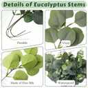 Eucalyptus Leaves Stems 60 PCS, 4 Kinds Mixed Artificial Greenery Stems for Wedding Decor Vase Floral Arrangement Centerpiece