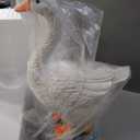 Large Porch Goose Statue Premium 20” Realistic Hollow Resin Garden Goose Stone Base with Sand-Fillable Design for Outdoor Stability Birthday Housewarming Gift for Kids Women Mom Friends