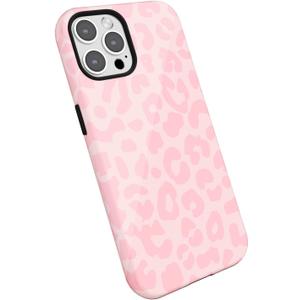 for iPhone 15 Pro Case Cheetah Print, Leopard Pattern Phone Case for Women Girls, Girly Cute Thin Slim Hard Shell Plastic Phone Cover, Luxury Aesthetic Trendy Retro Animal Design, Pink