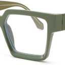 Pro Acme Oversized Square Blue Light Glasses for Men Women Fashion Rectangular Big Thick Frame UV400 Fake Eyewear (Green)