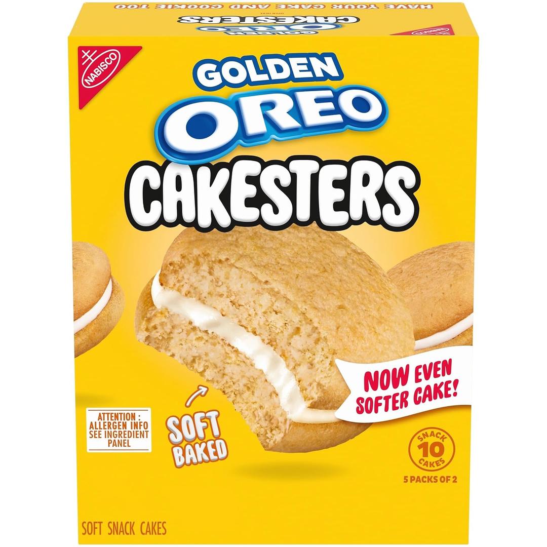 OREO Golden Cakesters Soft Snack Cakes, 5-2.02 oz Snack Packs EXP: 07/07/2026