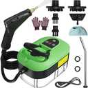 Portable Steam Cleaner, 2500W Pressurized Handheld Steam Cleaner with 1.2L Water Tank, 6 Levels Steam Output, 15s Fast Heating Steamer for Cleaning Home Furniture, Bathroom, Car Detailing (Green)