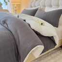 Boho Comforter Set Twin Size Striped Pleats Bohemian Seersucker Bedding Set All Season Soft Cozy 2 Pieces Quilt with 1 Pillowcase(68"X90" Dark Grey)