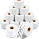 Aegis Adhesives - 2" X 4" Direct Thermal Printer Labels (4200 Count, 12 Rolls) - Inventory Barcode Stickers, FNSKU Labels, Shipping and Postage Stickers - Compatible with Zebra and Rollo Printers
