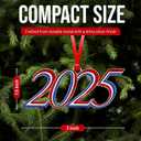 3 x Christmas Ornament 2025  Elegant Holiday Keepsake Metal Year Ornament with Colors, Red White and Blue, Collectible Tree Decoration