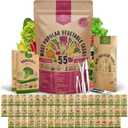 55 Vegetable Seeds Variety Pack - 35,600+ Non-GMO Heirloom Seeds for Planting Vegetables and Fruits in Individual Seed Packets, Home Garden Seeds for Hydroponic, Indoor and Outdoors Gardening