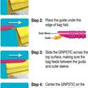 GRIPSTIC Bag Sealer - Reusable Chip Bag Clips. Patented. Airtight & Waterproof Seal on Food Storage Bags, Kids Snacks & More. Near Zero Waste. 12ct Large