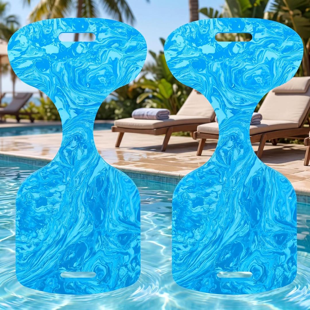 2 Pcs Saddle Float Foam Saddle Seat Float Water Solid Swimming Pool Chair Swirl Pattern for Lake Beach River Boat Parks 31.5 x 16 x 1.3inch