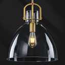 Modern Glass Pendant Light Kitchen Island, 13.6in Gold, Adjustable