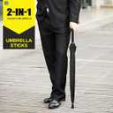 2-in-1 Walking Sticks Umbrella - Windbreak Ribs Walking Cane Umbrella Lightweight, Windproof, Heavy-Duty Frame- Ideal Father's Gift for Climbing, Hiking, Hanging Out on Raining