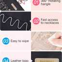 BAGSMART Hanging Jewelry Organizer Storage Roll with Hanger Metal Hooks Double-Sided Jewelry Holder for Earrings, Necklaces, Rings on Closet, Wall, Door, 1 piece, Extra Large, Black