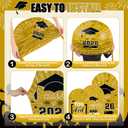 WovWeave Graduation Arch Backdrop Stand Cover Set of 3-4ft 5ft 6ft Grad Arch Cover Photo Booth Backdrop Decorations for Graduation Party Decor Supplies(Yellow Black,Class of 2026)