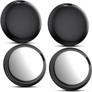 Air Tracker Tags 4 Pack - Bluetooth Wallet Tracker, Keys Finder Work with Apple Find My (iOS Only), Smart Item Locator Tags for Luggage, Backpack, Phone (Black)
