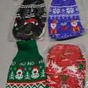 Yeyeplum 4 Pack Dog Ugly Christmas Sweater Puppy Cat Holiday Sweaters Santa Reindeer Snowman Snowflake Knitted Dog Christmas Outfit Winter Xmas Turtleneck Knitwear for Puppy Kitten Pets(XS)