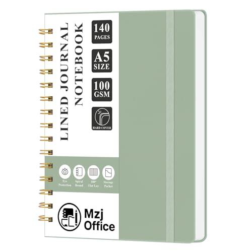 Mzj.Office Lined Journaling Notebook for Women, A5 Spiral Notebook with 100gsm Thick Paper, 70 Sheets / 140 Pages, Notebooks for Work, Journals, Notes, Bible Study, and Daily Use 3Pcs