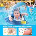 EagleStone Baby Float with Canopy, Infant Pool Float for Pool Game, Swimming Pool Floats, Baby Pool Float 3-36 Months (Blue)