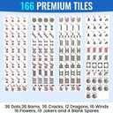 American Mahjong Set, 166 White Tiles with 4 Colors Acrylic Racks, Pushers, Flower Carrying Bag, Portable Travel Set, 18.5 X 3.15 X 0.95 Inches