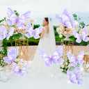 Suncalla 10 Pcs Large Butterfly Party Decoration Mariposas Grandes para Decoracion Big Butterfly 20 Inch 12 Inch 3D Silk Butterflies for Wedding Birthday Party Decor(Purple,Silk)