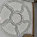 DOWAN 360 Rotatable Serving Tray and Platters, 12 Inch Divided Serving Bowls for Party, Kitchen Decor, Removable Serving Dishes for Chips and Dip, Fruit, Veggies, Candy and Snacks, 7 Pieces, White