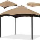 10x12 Gazebo Replacement Canopy Top with Air Vent for Lowe's Allen Roth 10x12 Gazebo, Heavy Duty 10ft x12ft Gazebo Top Roof Double Tier Gazebo Cover Waterproof